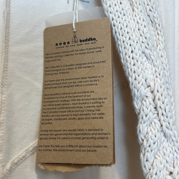 Neon Buddha Cream Knit Cardigan size large. NWT! - Picture 6 of 10
